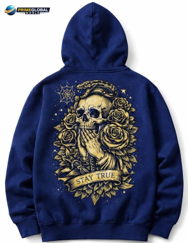 🔵 Dark Blue Tattoo Hoodie 